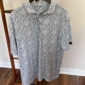 Elegant Blue and White Men's Polo Shirt